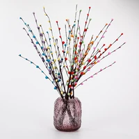 2pcs of 90cm 5 branch willow plum blossom bud red fruit artificial flowers floral artist for wedding birthday home decoration