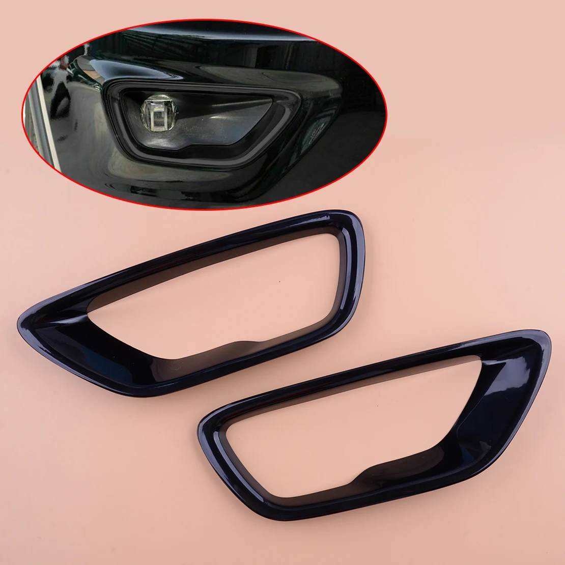 1 Pair Front Left Right Fog Light Lamp Cover Frame Trim Black ABS Fit for Jeep Grand Cherokee 2018 2019 2020 2021