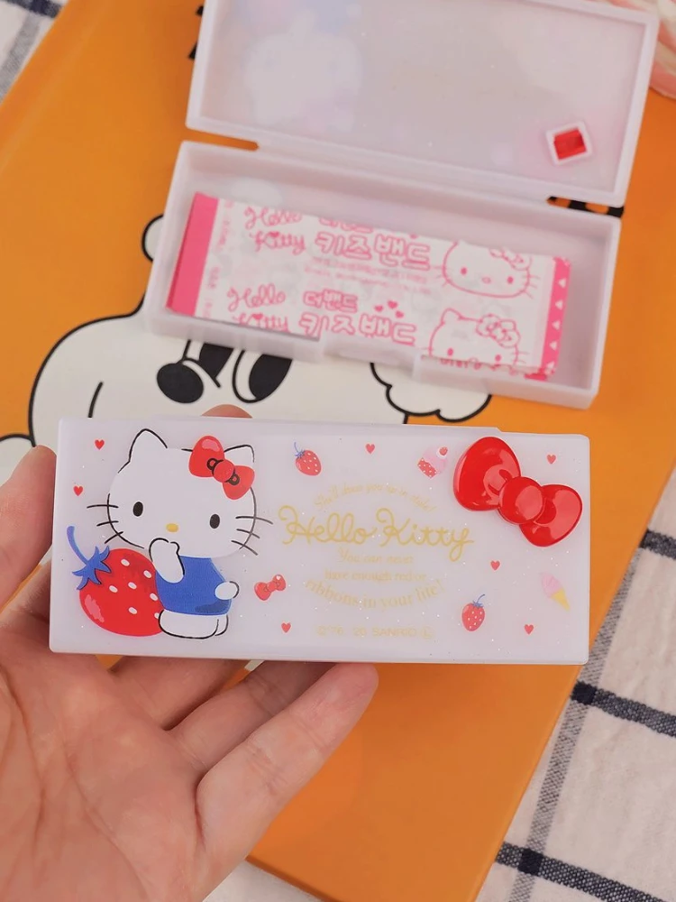 Kawaii Sanrio My Melody Hello Kitty Пластиковый мультяшный ящик для хранения гаджетов