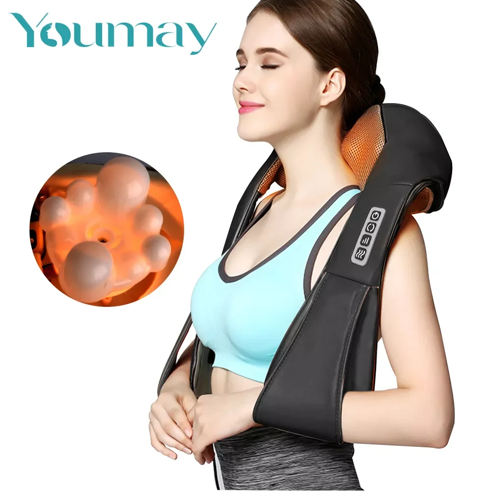 

NEW2022 Back Neck Shoulder Massager U Shape Electrical Shiatsu Car Home Dual Use Infrared Kneading Therapy Ache Body Massage