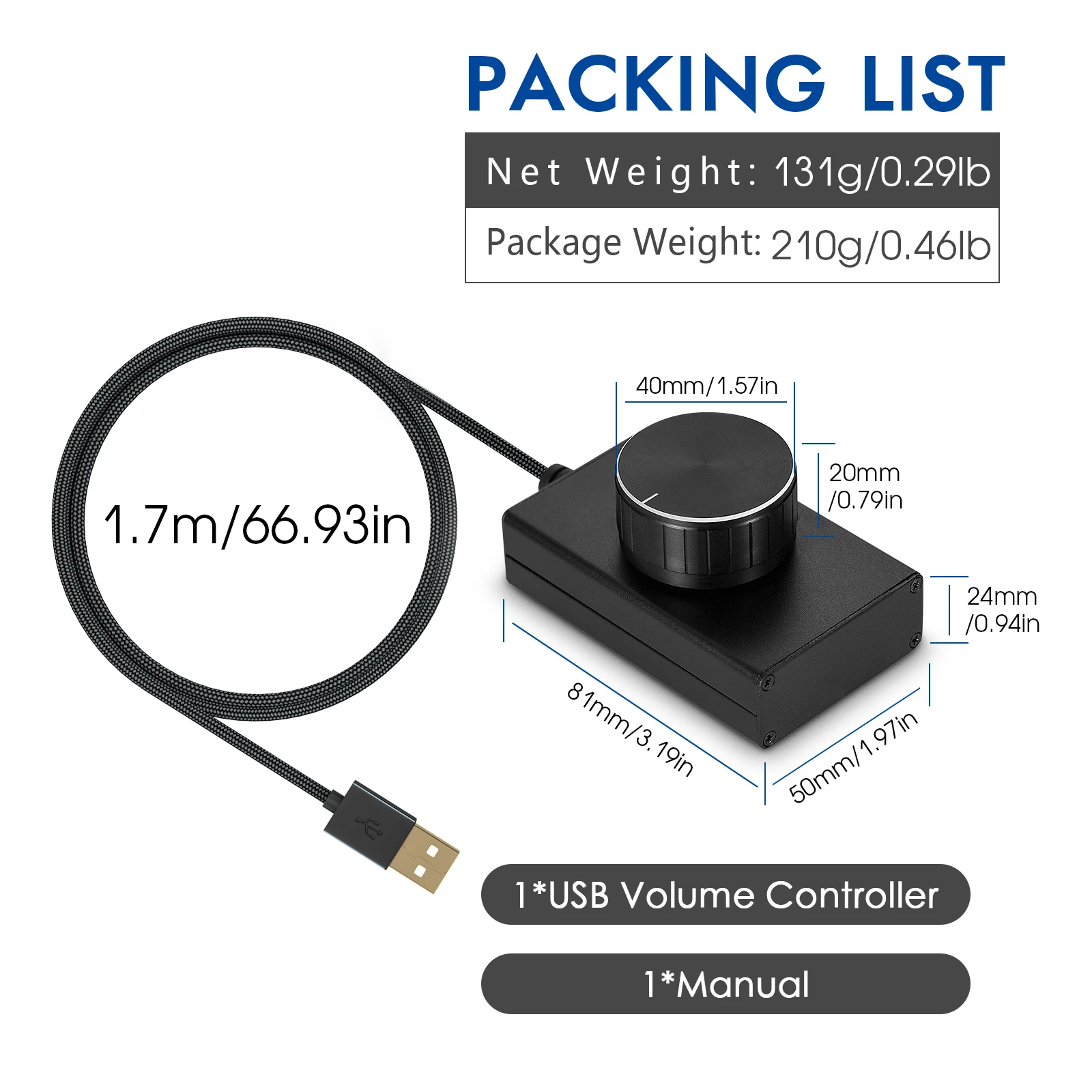 Миниатюрный USB-контроллер громкости Douk для компьютерных колонок одна клавиша
