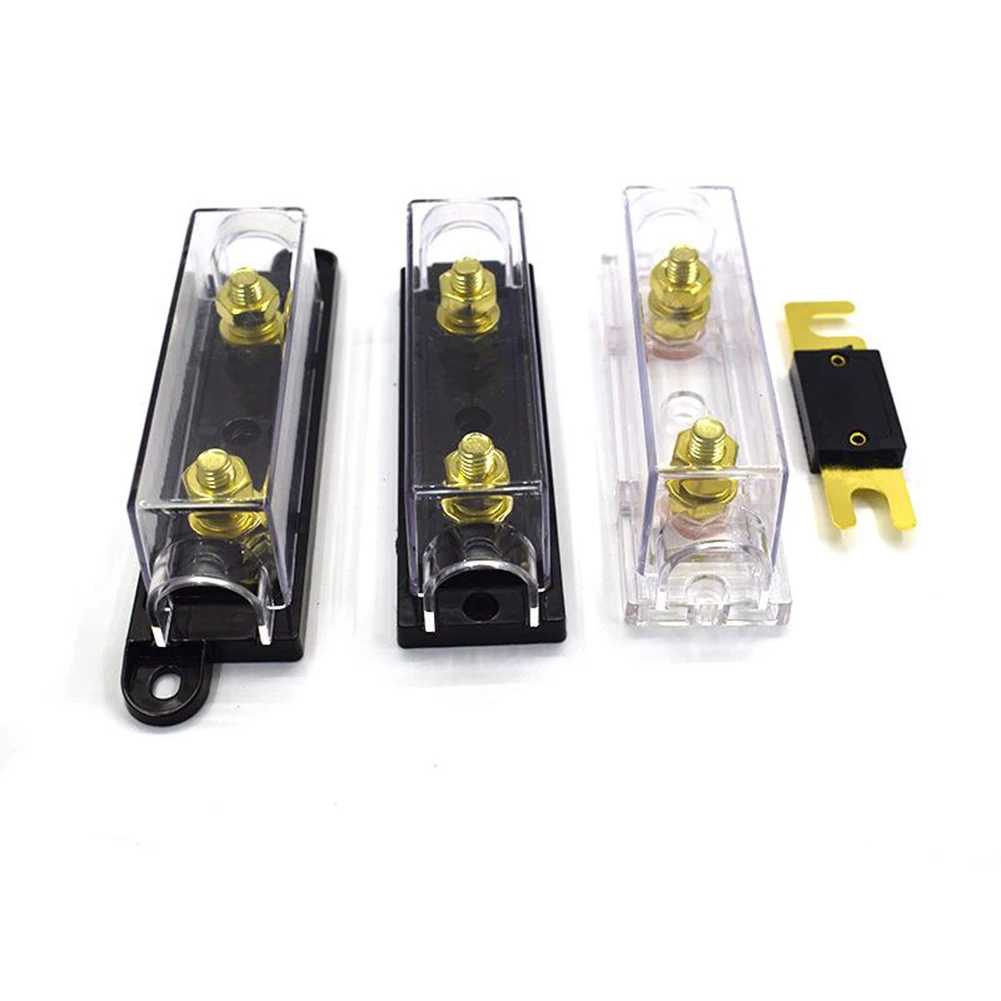 

2PCS Car Use ANL Clear Fuse Holder Fuse Block 0 4 8 GA Inline With 60/150/200A Fuse Rectangle Car Ships Fuse Box