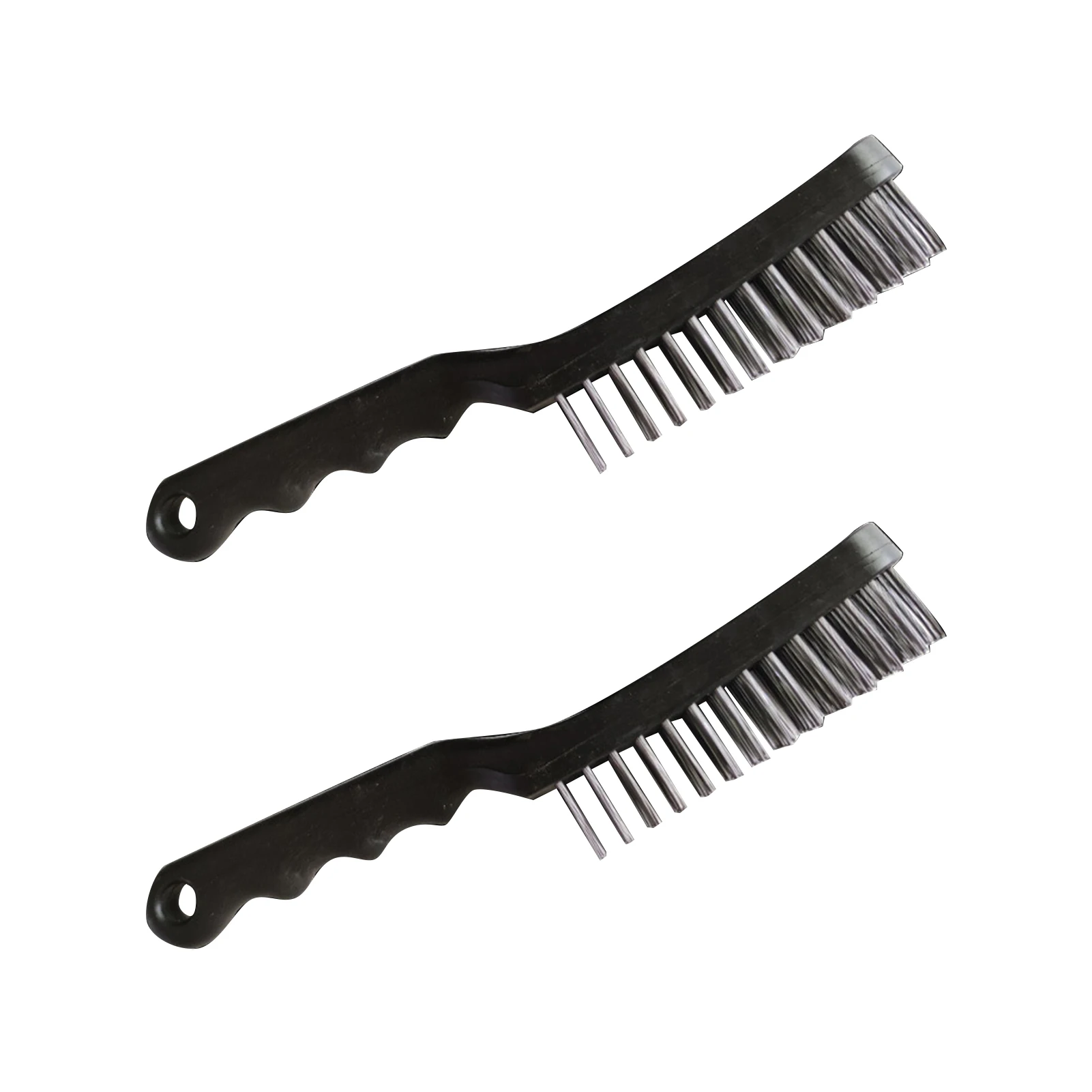 

2pcs Scratch Multifunctional Carbon Steel Home Kitchen Paint Wire Brush Heavy Duty Long Handle Welding Slag Hanging Hole