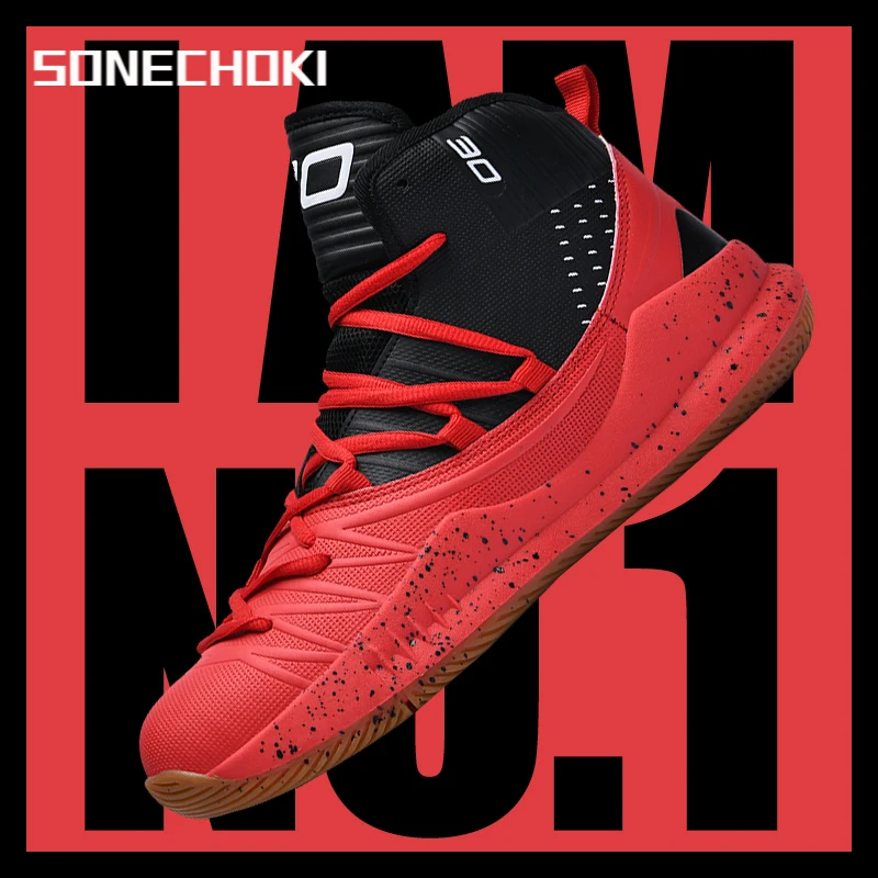

Мужские кроссовки для баскетбола SONECHOKI с высоким берцем, амортизирующие уличные кроссовки с антифрикционным покрытием для женщин и мужчин, ...