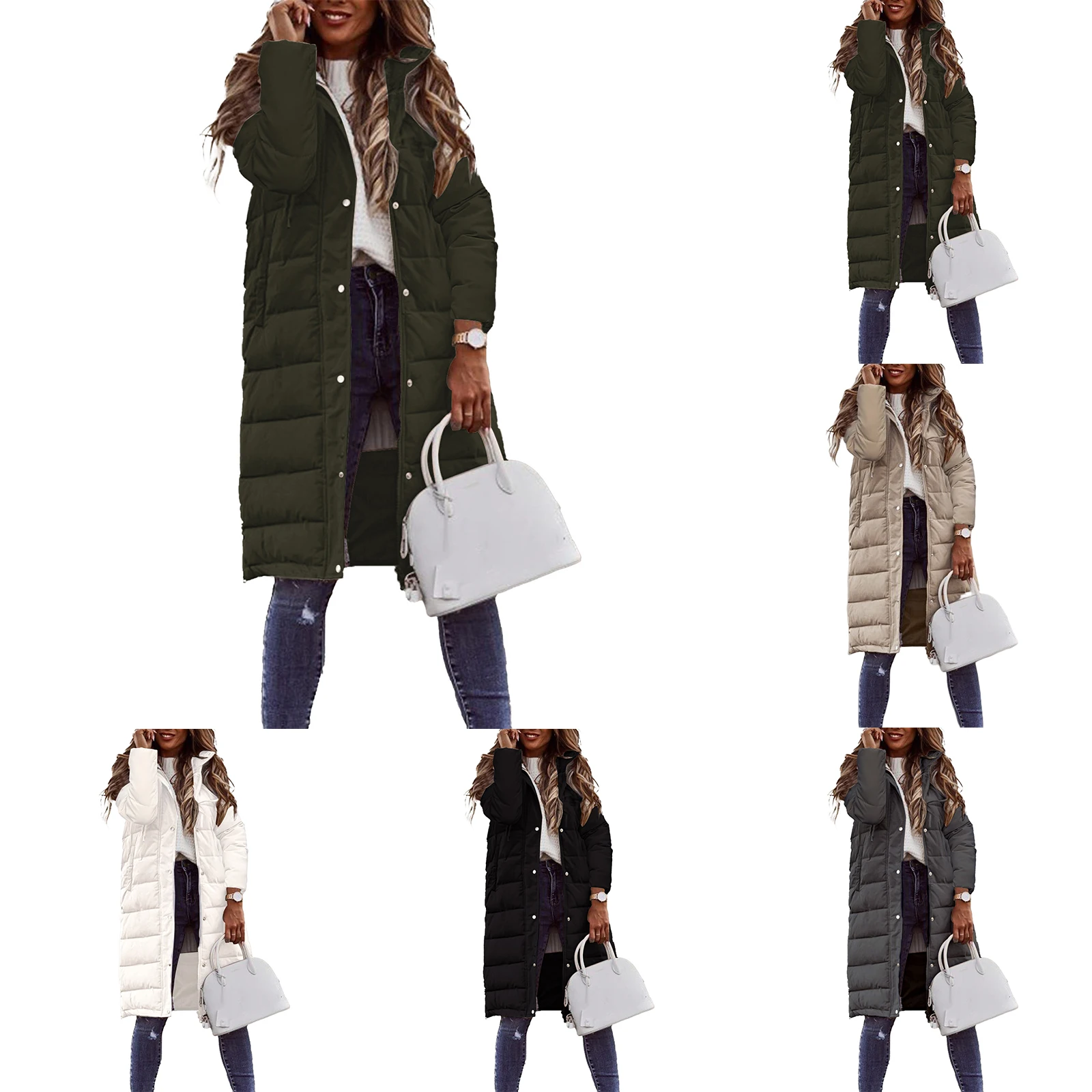 Повседневное женское пальто куртка осенняя теплая парка с капюшоном стеганое