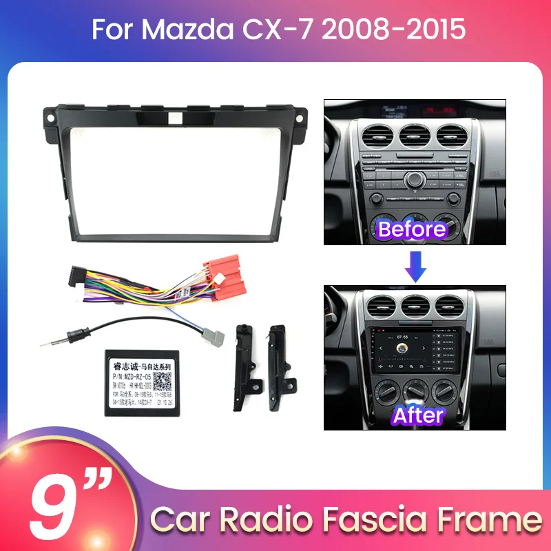 

Для 9-дюймового хоста Радио Android 2DIN автомобильное радио Fascia Рамка для MAZDA CX-7 2006-2012 с кабелем CANBUS коробка приборная панель комплект