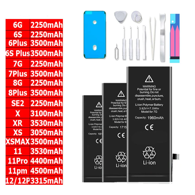 

Original Battery For iPhone 7 iPhone7 High Capacity 2350mAh Replacement Lithium Polymer Apple Mobile Phone Bateria +Tools