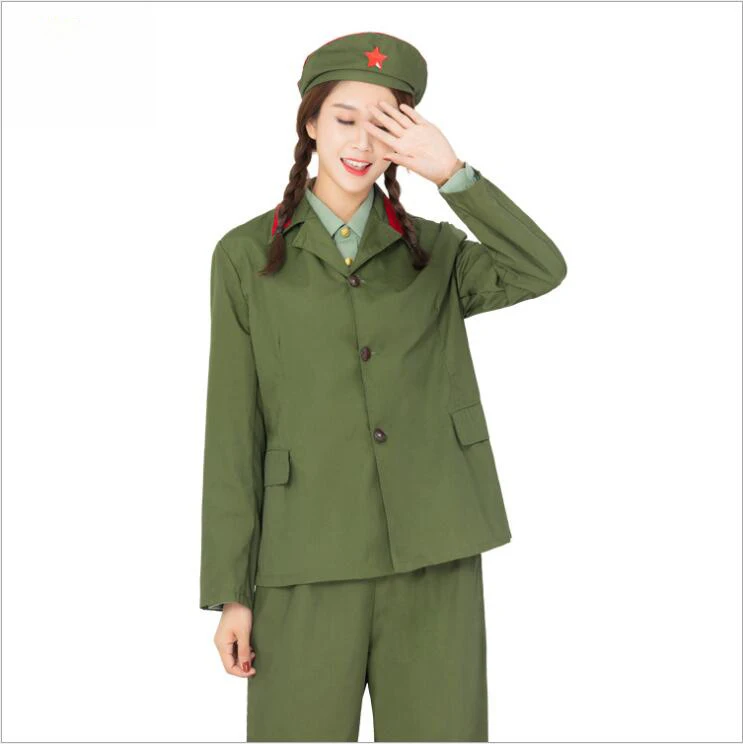 Vietnam War Army Uniform Old military Clothing photography Red Army Liberation performance cultural revolution costume Woman