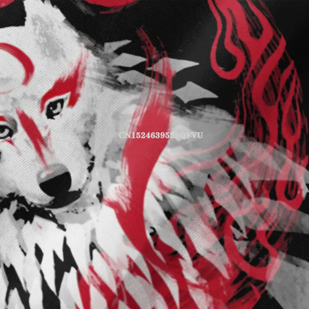 Футболка мужская с рисунком Оками и волка винтажная рубашка в японском стиле