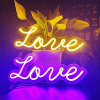 love shape neon signs valentines day gift acrylic lamp letter bulbs for room home decor party wedding wall art led neon lights