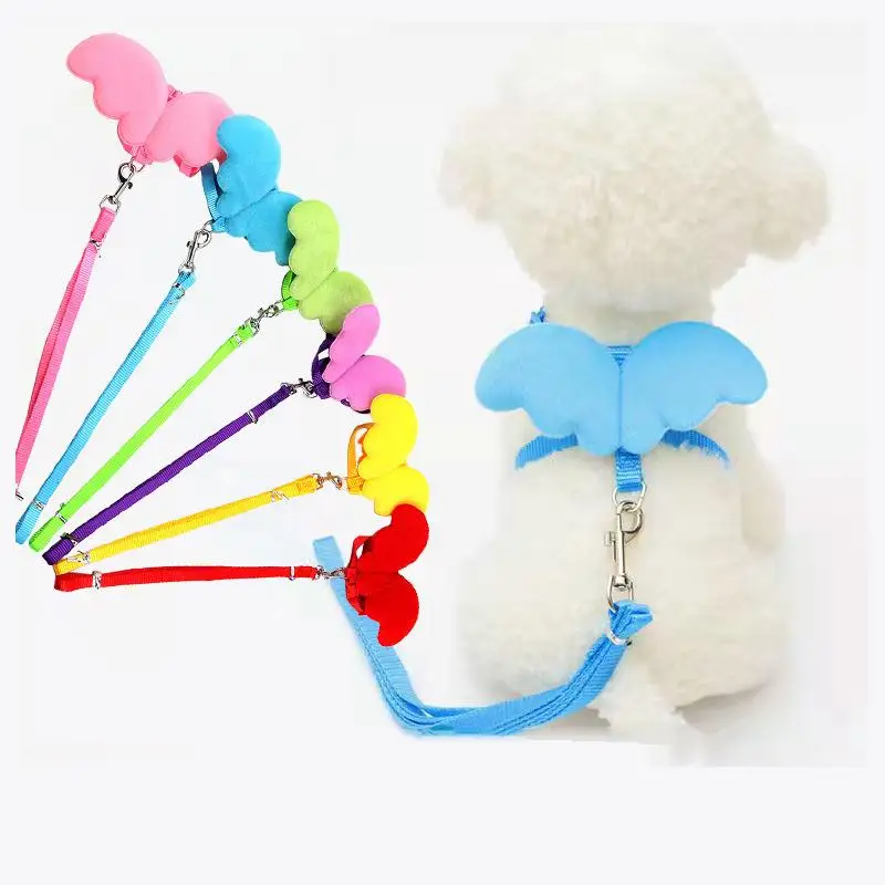 

Dog Cat Poultry Harness Rope Pet Accessories Personalized Adjustable Chicken Rabbit Duck Kawaii Angel Wing Collar Leashes
