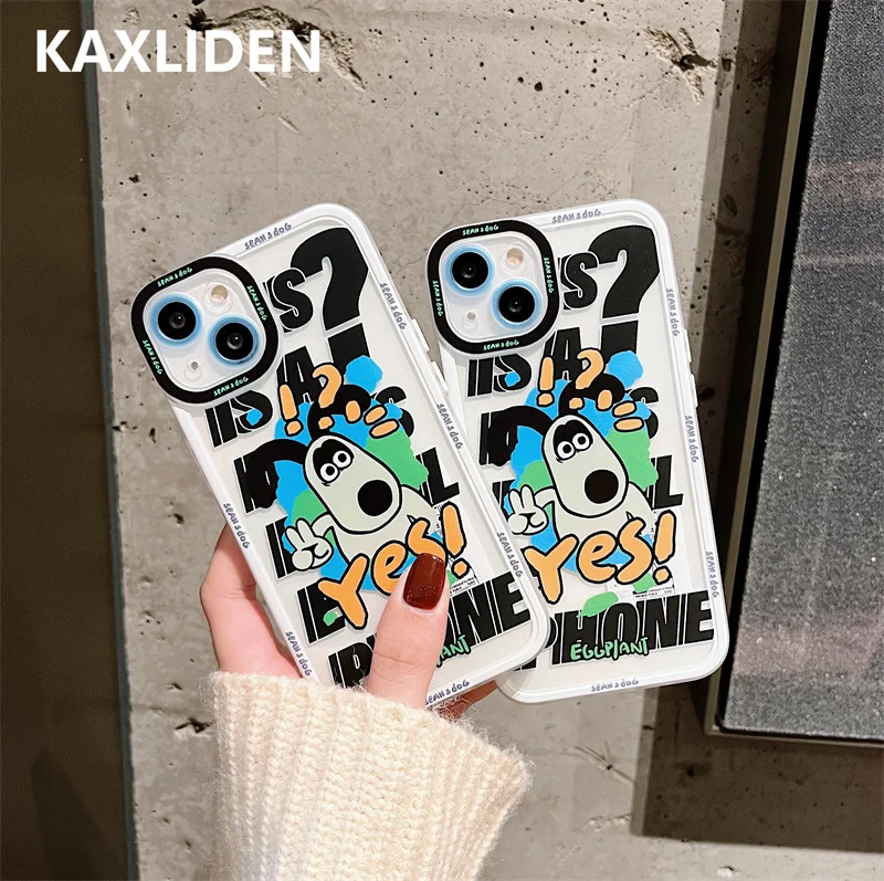 Забавный мультяшный чехол для телефона с собакой iphone 13 12 11 Pro Max мягкий покрытием и