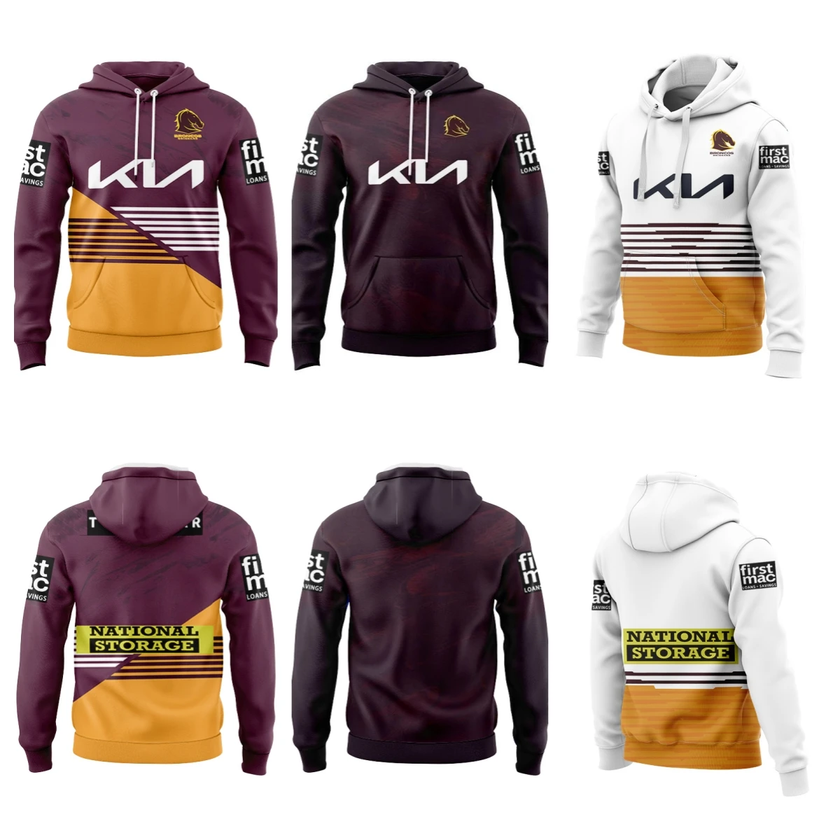 

2023 Brisbane Broncos Home/Away/City Rugby Jersey Hoodies Pullover Sweatshirts Hoodie