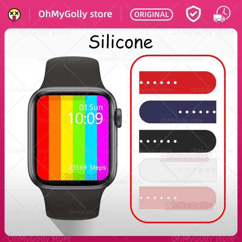 

Smart Watch Silicone silica gel strap bands For W17 W27 W37 W46 pro plus pk HW22 DT100 DT7 W7 D7 D1 pro max series 7 smartwatch