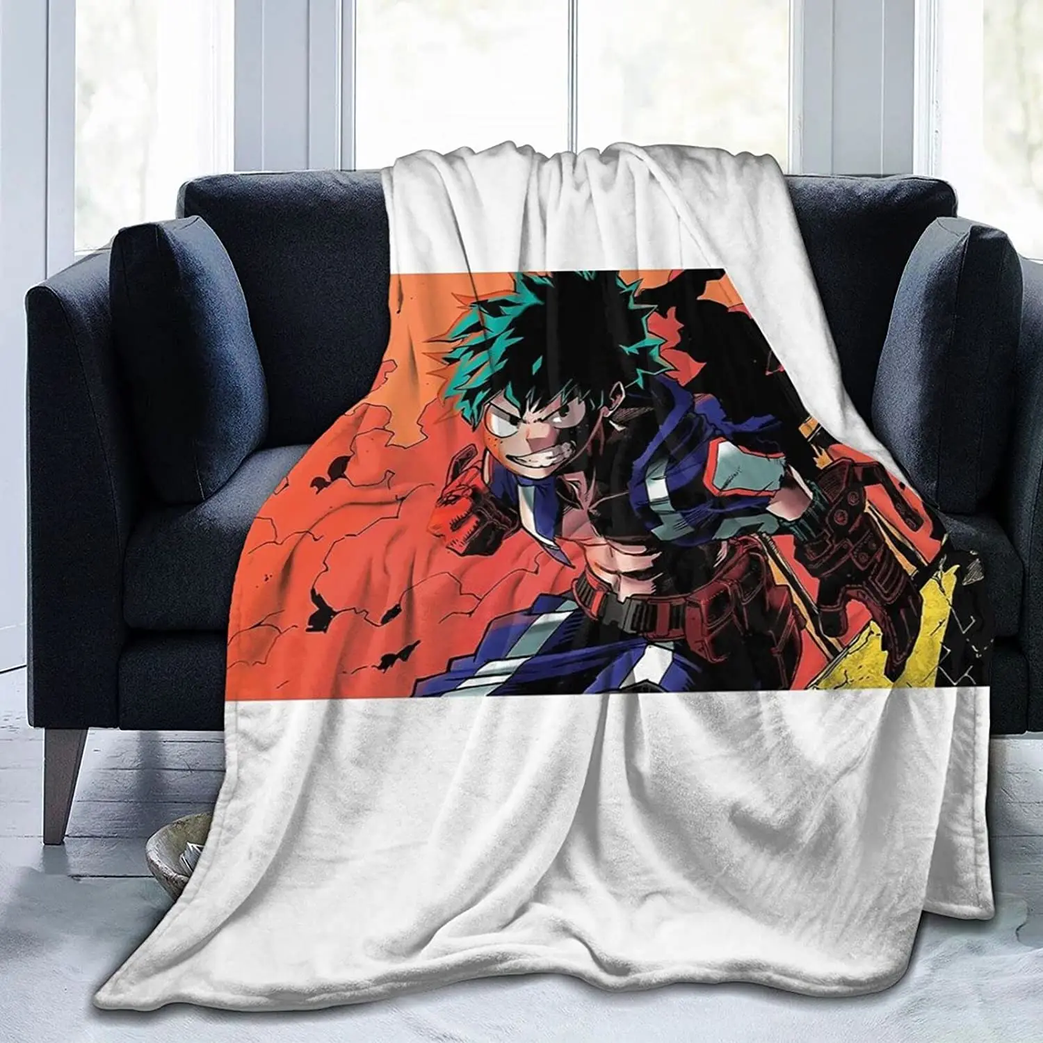 

Deku Manga Soft Flannel Blanket Lightweight Fleece Blanket Air Conditioner is Suitable for Bedroom Living Room Sofa