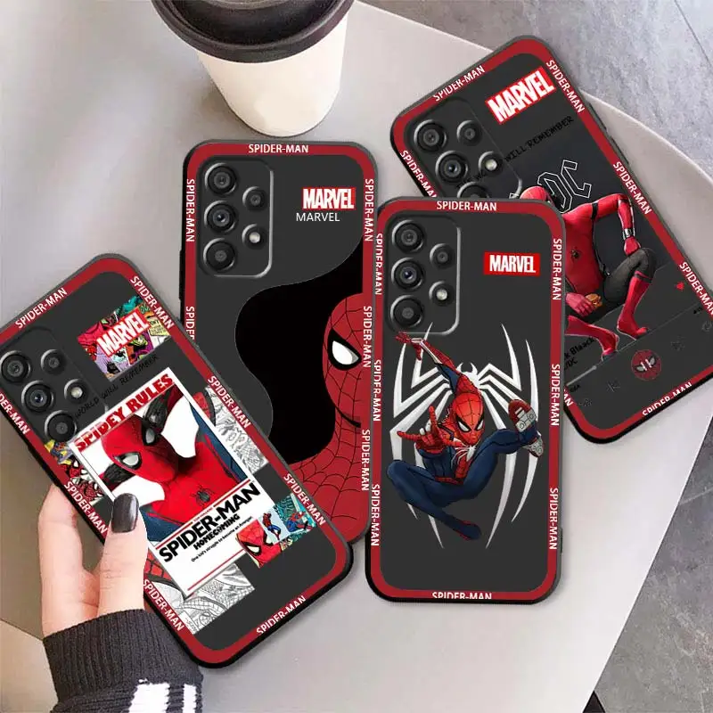 

Marvel Superhero Spiderman Art Black Phone Case For Samsung A73 A72 A71 A53 A52 A51 A42 A34 A33 A32 A23 A22 A21 A13 A04 A03 5G