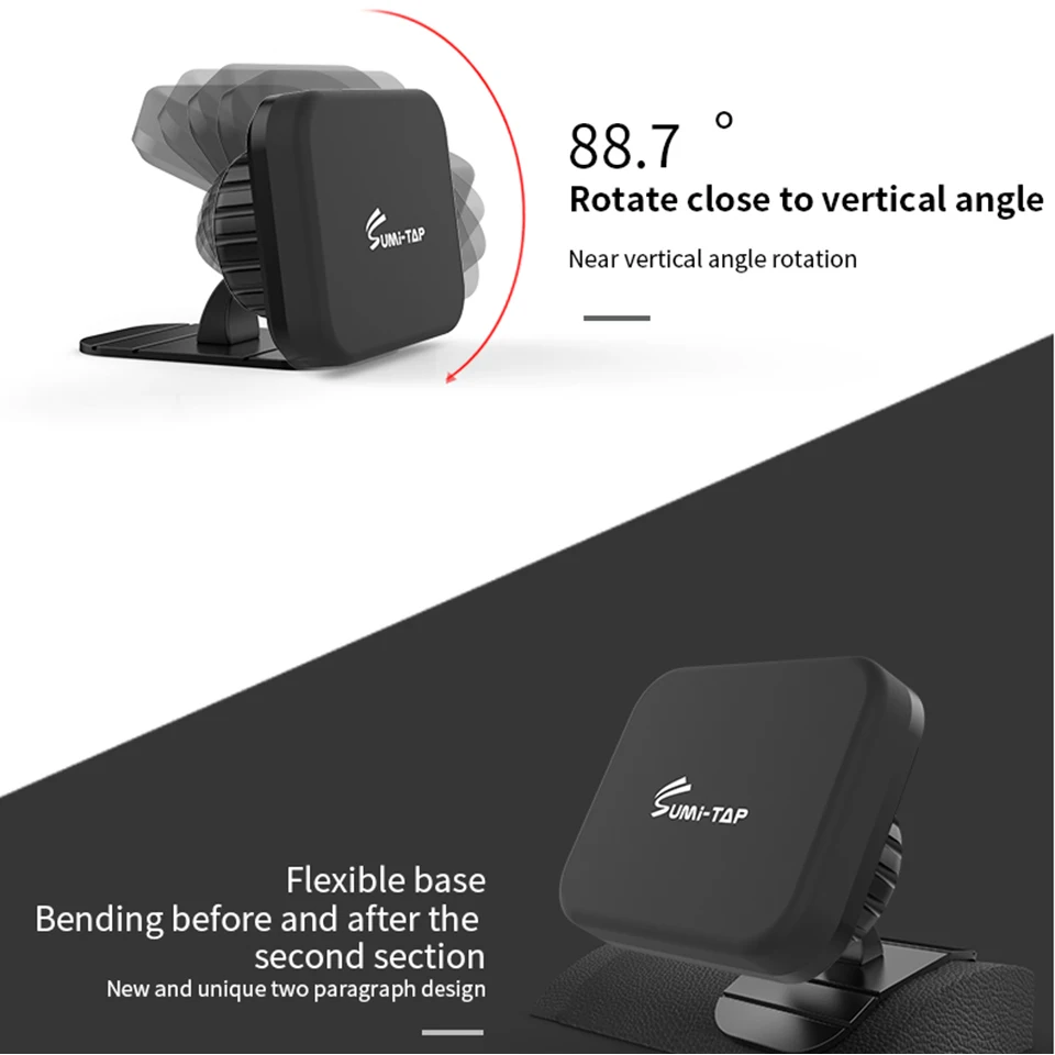Sumitap Car Phone Holder Magnetic Stand Dashboard Mount Universal 17mm Ball Head Support Strong Magnet Car Phone Bracket Holders