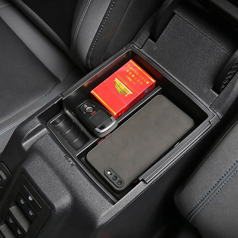 

Для Ford Bronco 2021 2022 черный внутренний Средний консольный ящик в подлокотнике для перчаток Органайзер контейнер лоток для хранения автомобильн...