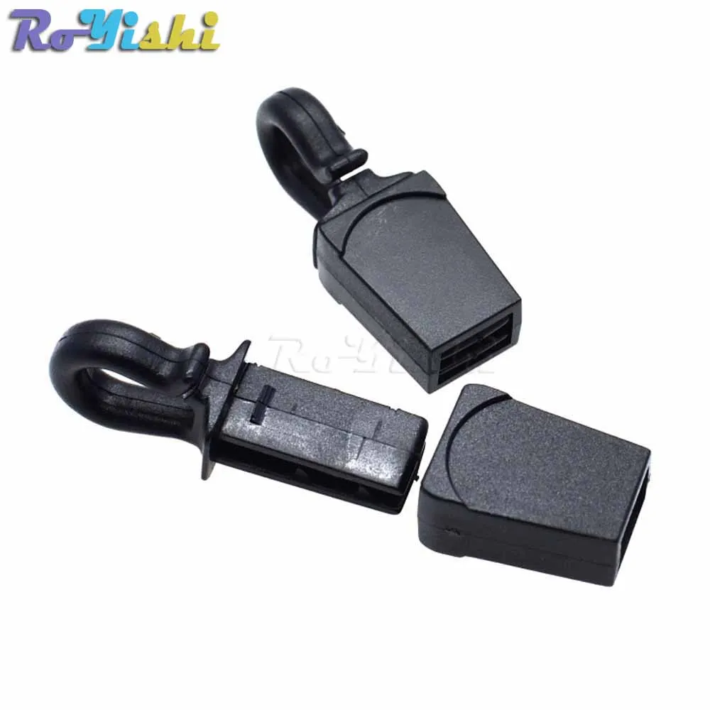 10 шт./упак. зажим на молнии пряжка застежка-молния шнур концы веревки замок черный