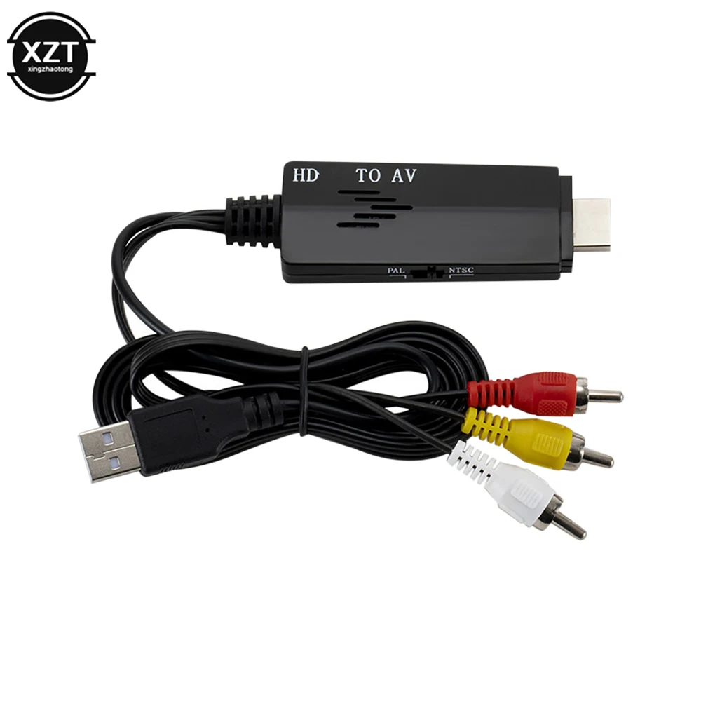 Кабель 1080P HD HDMI-совместимый с выходным портом AV RCA черный конвертер адаптер STB в