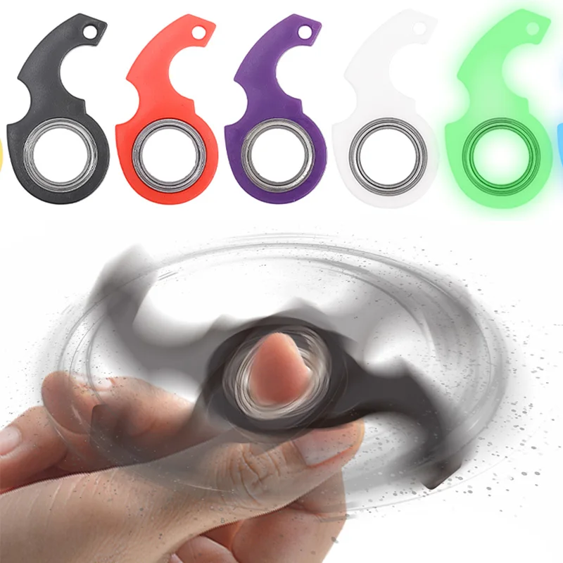 

Spinner Stress Toy Keychain Metal Idget Toy Kid Fingertip Spinning Keyring Finger Fidget Ring Relieve Anxiety Boredom Party Gift