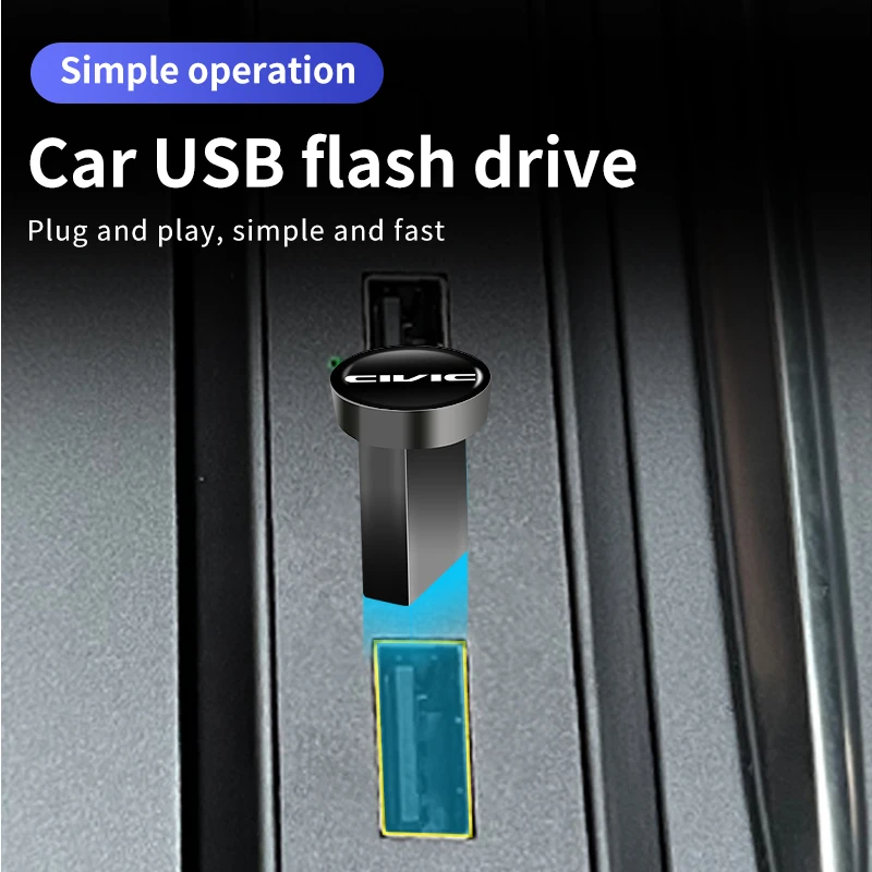 Car USB Flash Drive Memory Stick For Honda Civic Accord Fit Jazz CRV BRV HRV Insight Pilot Passport TYPE-R Legend Stream