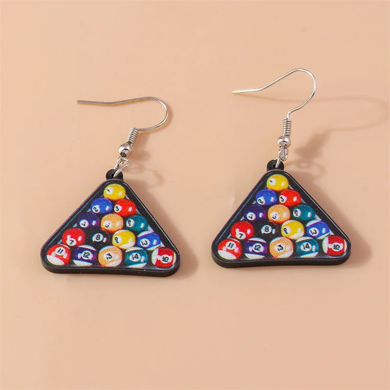 Aihua модный барный стол мини-шар черный No 8 серьги для бильярдного снукера женщин