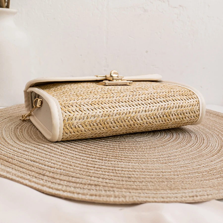 Женская Соломенная плетеная Сумка через плечо в стиле ретро плетеные маленькие
