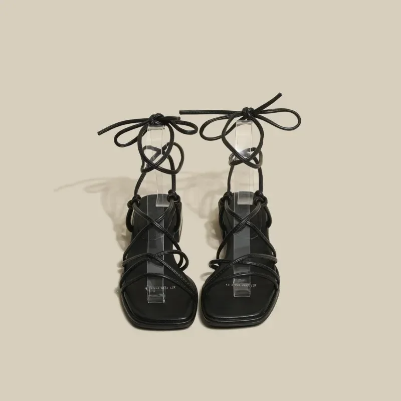 Босоножки женские на толстой подошве римские сандалии высоком французском