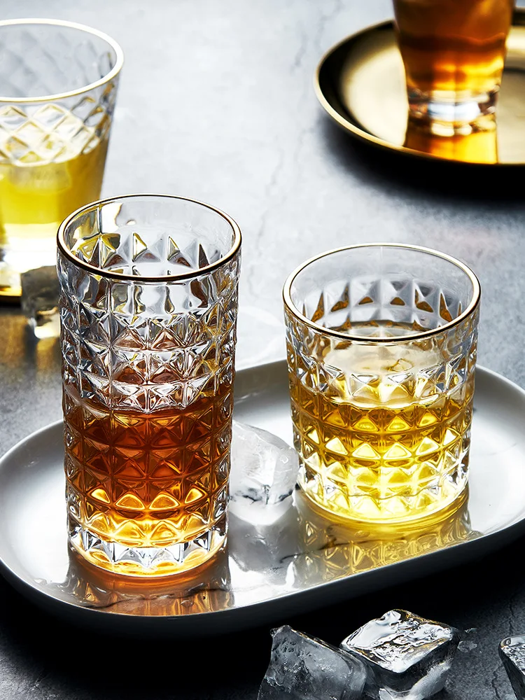 

Phnom Penh glass thickened embossed water glass household whisky glass