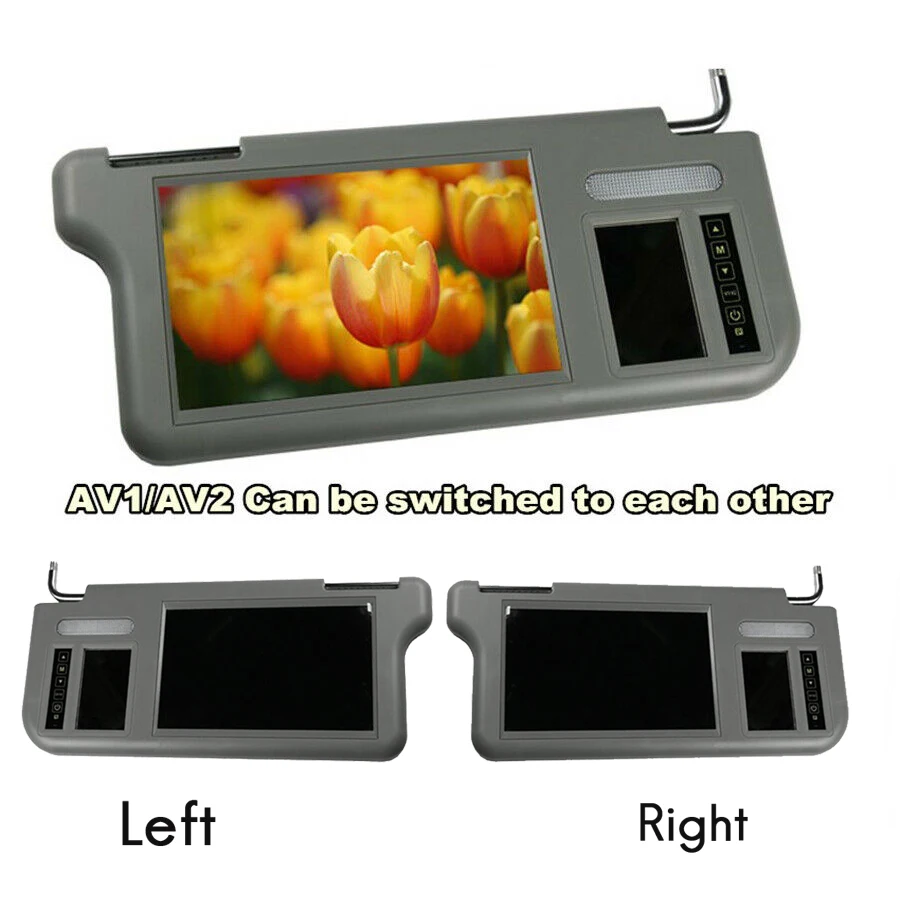 

7 Inch Car Sunvisor Interior Rear View Mirror Screen Lcd Monitor DVD/VCD/AV/TV Player Rear Camera(Left)Sun Visor