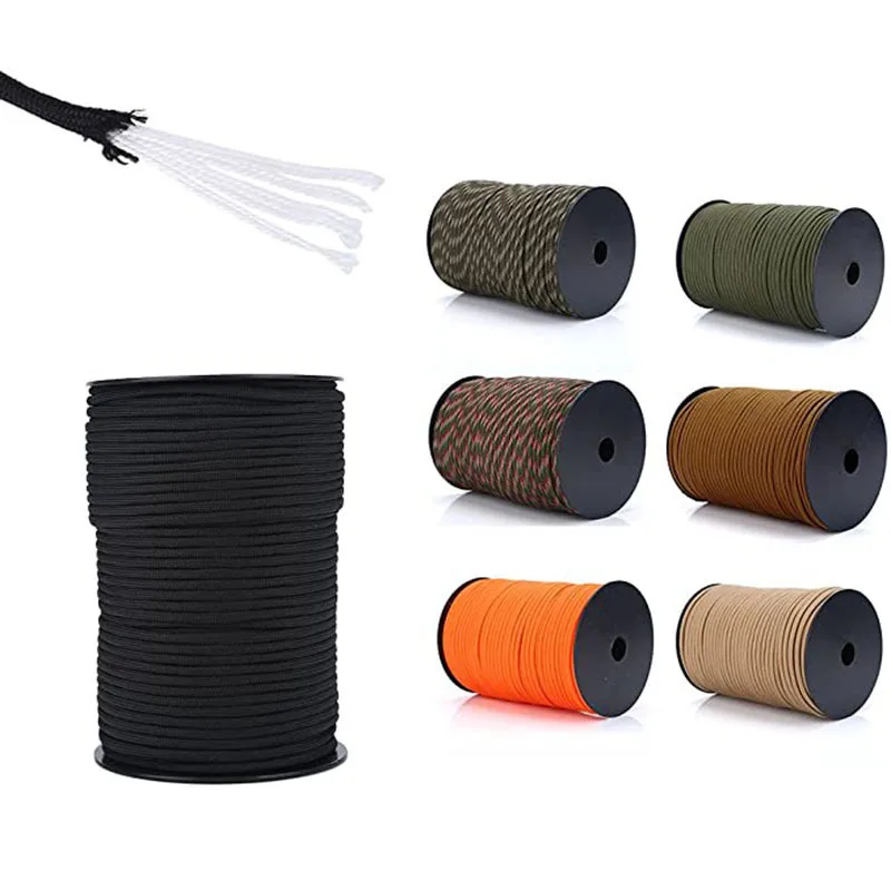 

550 Military Paracord 100M 50M 7 Strand 4mm Parachute Cord Camping Accessories Outdoor Survival Equipment DIY Bracelet Tent Rope