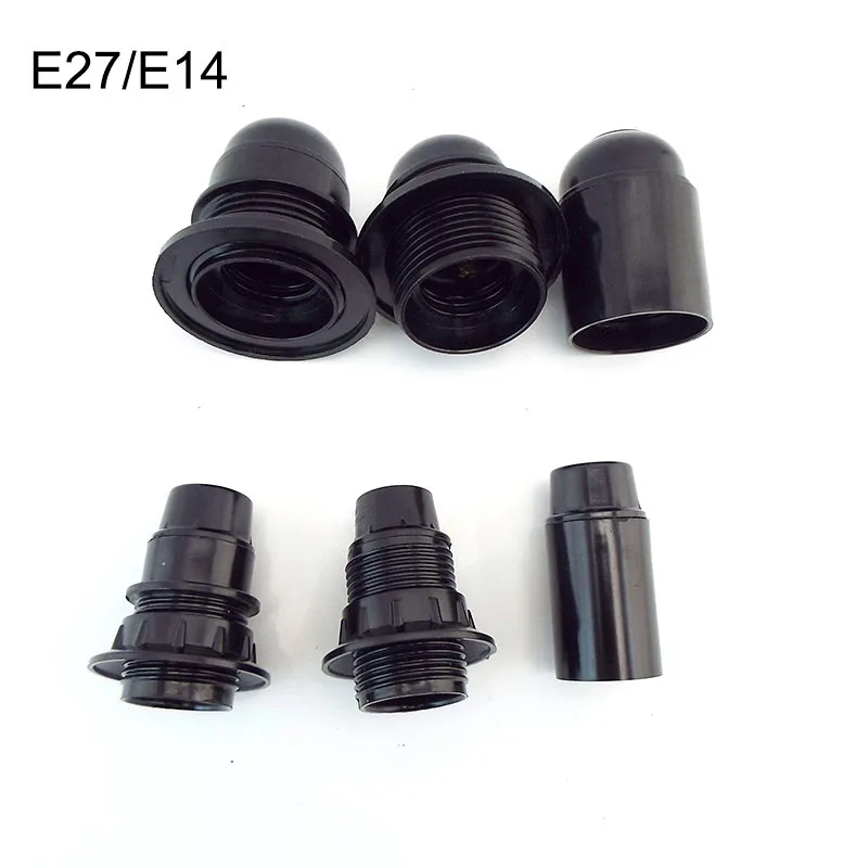 

1/5pcs E27 E14 half full tooth Screw Lamp Bulb Base socket Plug black converter light power Pendant cap 4A 250v Holder E27 O1