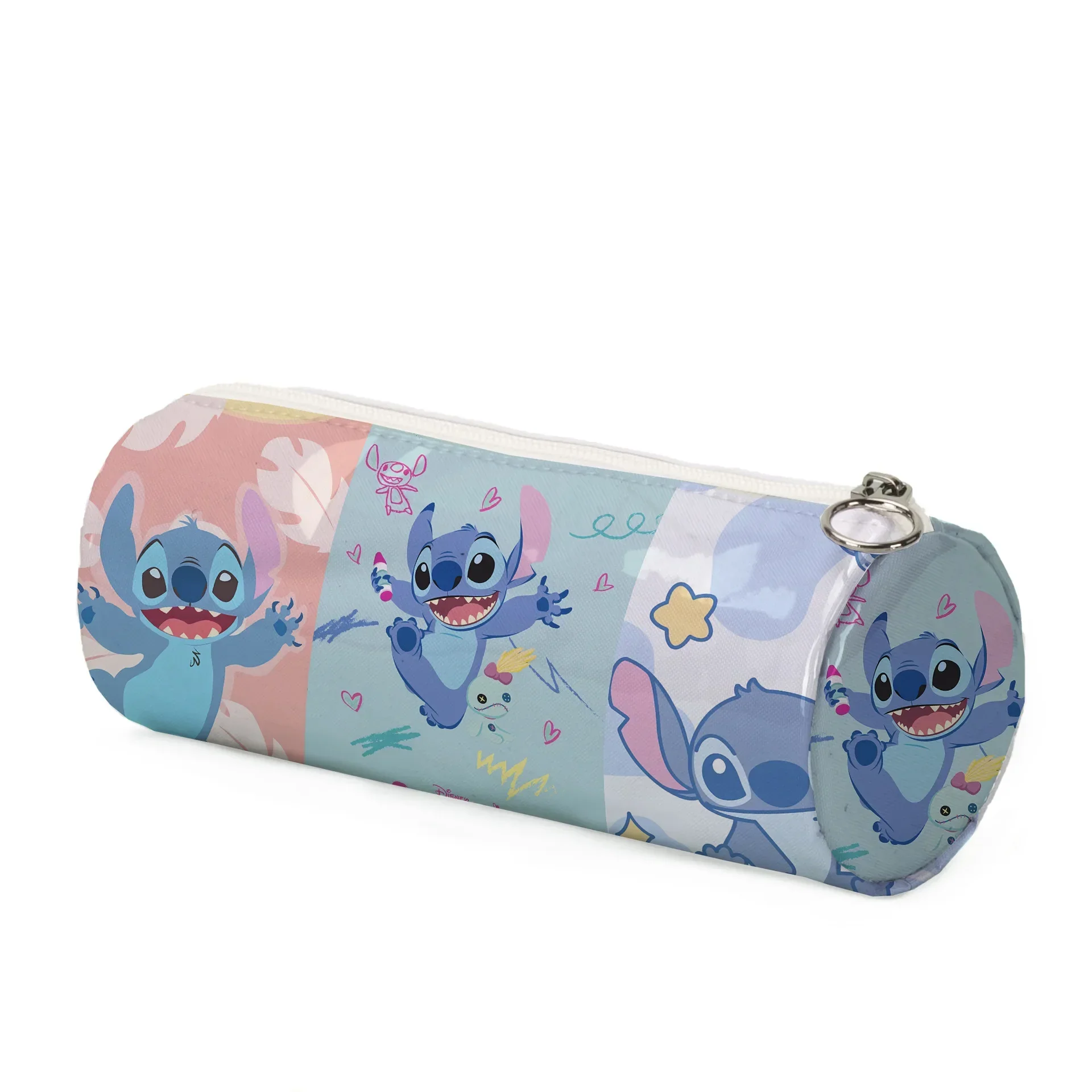 Cylindryczne piórniki Disney Lilo & Stitch dla dzieci Torba na długopisy z kreskówek o dużej pojemności Wodoodporna torba do przechowywania