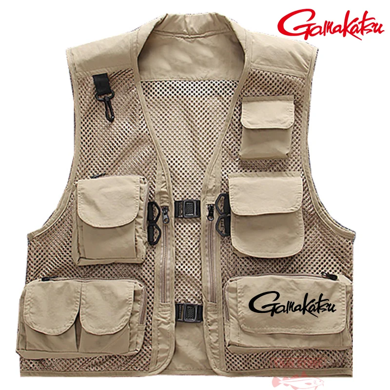 

New Gamakatsu Summer Fishing Vest 2022 Quick-drying Breathable Mesh Jacket Men Outdoor Mountaineering Multi-pocket Fishing Vest