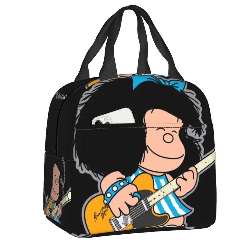 

Ланч-бокс Mafalda Quino Comics для женщин, Термоизолированный Ланч-бокс с термоизоляцией для еды, школьный портфель для детей и студентов, Портативная Сумка-тоут для пикника