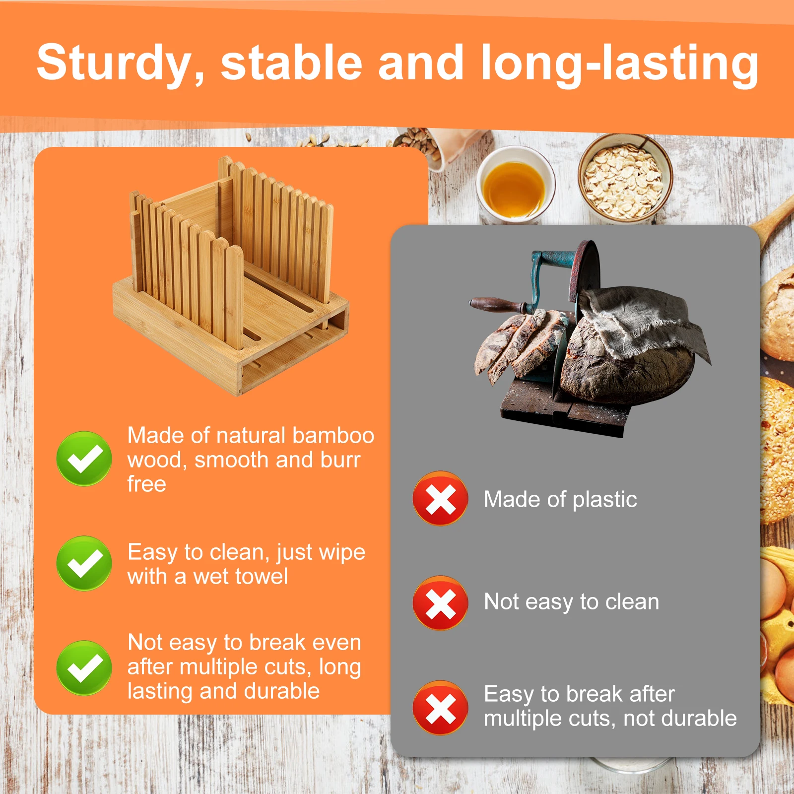 Ручная нарезка для хлеба с регулируемой шириной лезвие из нержавеющей стали