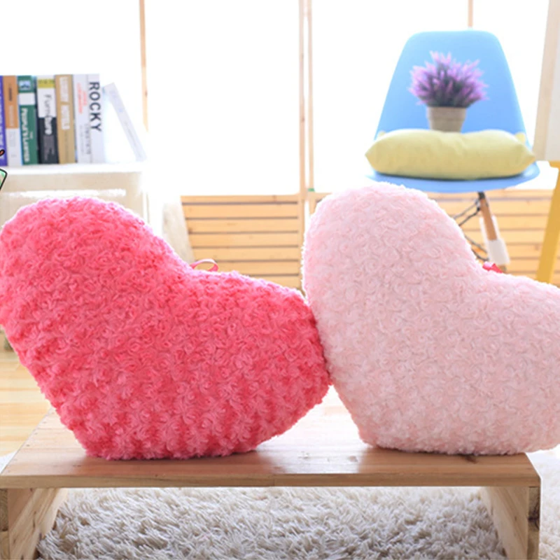 

Heart Shaped Pillows Love Couple Rose Cushion Pillow Lover Valentine's Day Gift Rose Love Cartoon Pillow Wedding Gift