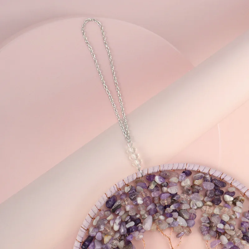 Handmade Gravel Life Tree Fortune Tree Wishing Tree Home Decoration Pendant Healthy Reiki Natural Rock Crystal Agate Ornament