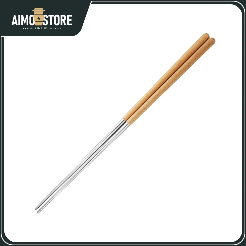 

[Top Quality] Beech Handle Lengthened Chopsticks 40cm for Hot Pot/Noodles Kitchen Tableware High Temperature Chopsticks