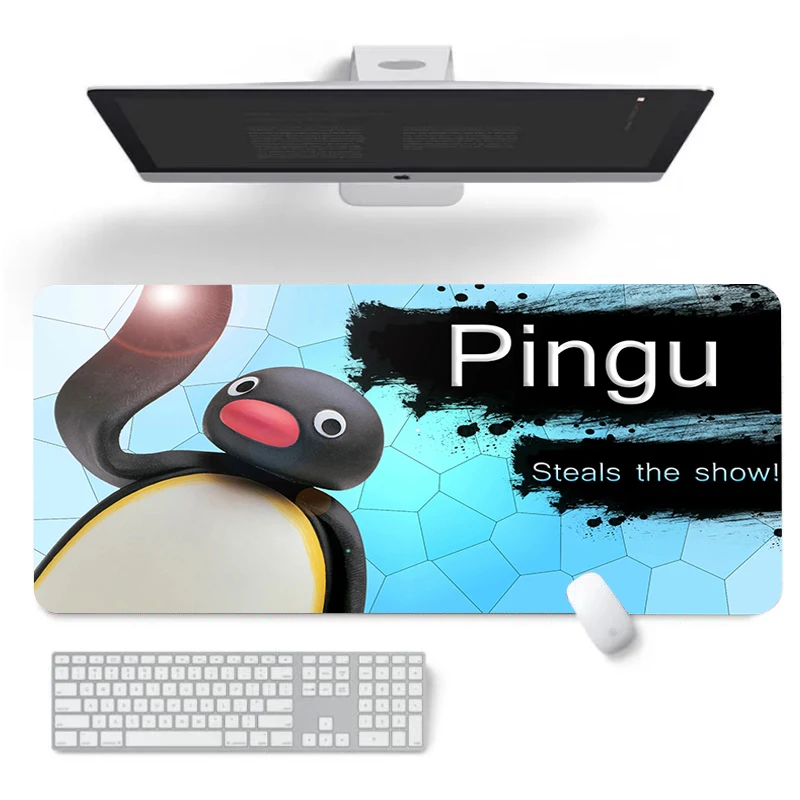 Компьютерные столы Pingu Xxl, коврик для мыши, коврик для клавиатуры, игровой коврик для шкафа, коврик для настольного компьютера, Kawaii