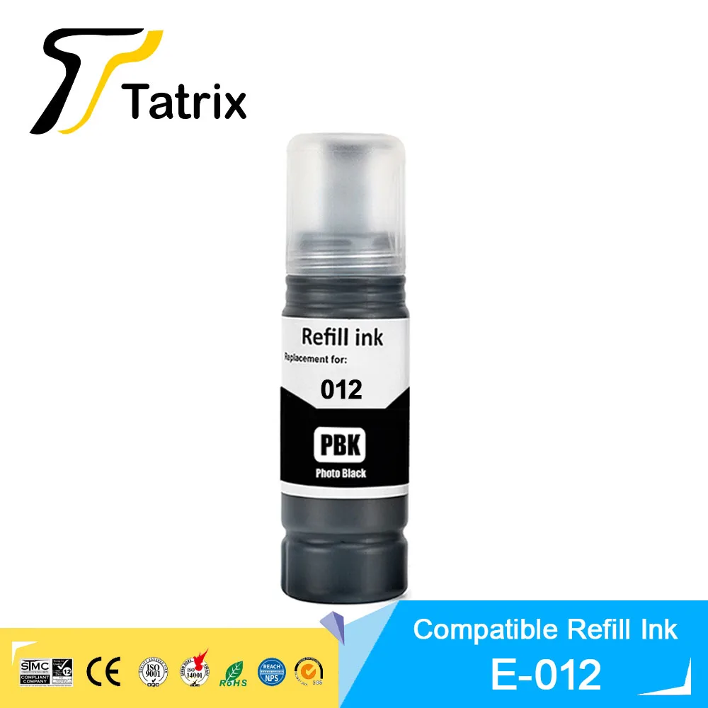 Tatrix 011 012 Compatible Refill Ink For Epson Color Water Based Bottle ink T011 T012 Compatible Epson Ecotank L8160/L8180 ink. images - 6