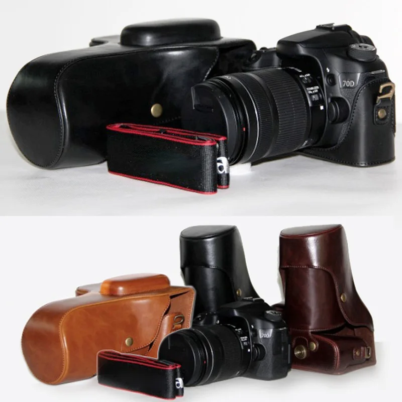 

Кожаный чехол для камеры canon Eos 80D/70D с объективом 18-135/18-200 мм