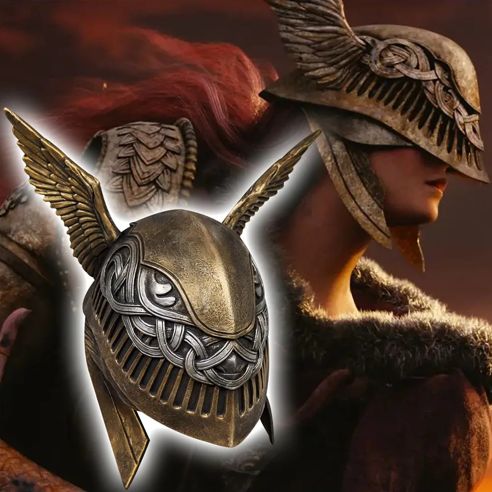 

Creative Ayrden Ring Helmet Resin Ornament Malenia Helmet Game Character Statue Home Desk Decoration Toy Halloween Costume Gift