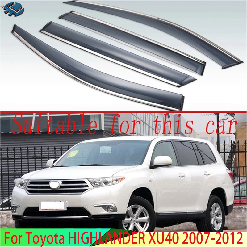 

For Toyota HIGHLANDER XU40 2007-2012 2008 2009 2010 2011 Plastic Exterior Visor Vent Shades Window Sun Rain Guard Deflector