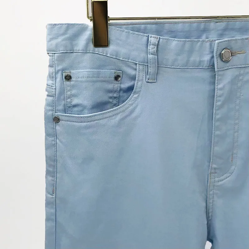 Men's jeans Luxury H Brand Summer New Fashion Simplicity Trend Pant Zipper Mid-waist Pocket Design Casual High Street Denim