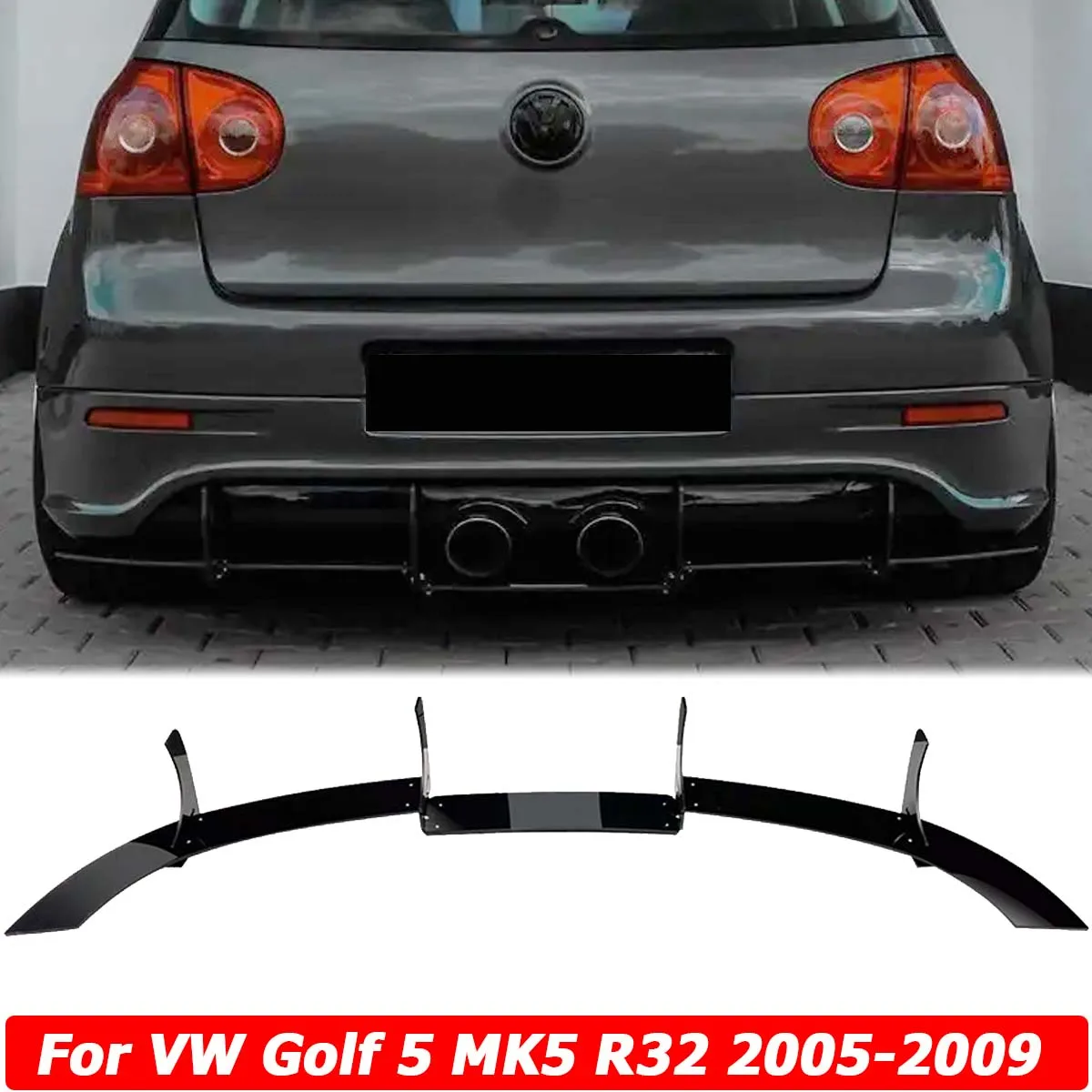 

Задний бампер диффузор спойлер Акулий плавник Корпус Комплект для VW Golf MK5 R32 2005 2006 2007 2008 2009 ABS автомобильные аксессуары матовый черный