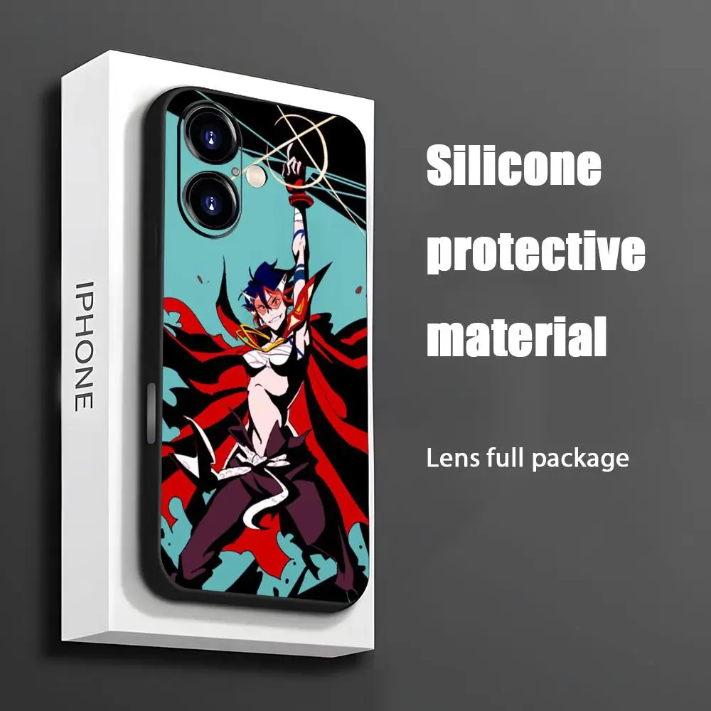 Чехол для телефона Hot Cool Kill La с аниме iPhone 16 15 14 13 12 11 X XR XS 8 Plus Mini Pro Max мягкий черный