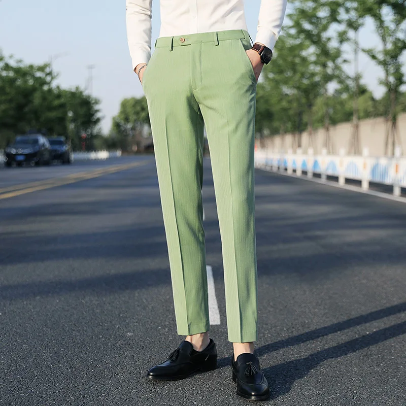 

2022 Men Suit Pants Summer Fashion Oversize White Business Casual Men's Trousers Custom Made Slim Fit Plus Size Korean Men Pants