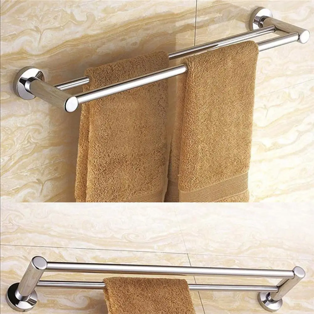 

40/50/60cm Towel Bar Black Stainless Steel Wall Mounted Towel Rack Hanging Holder Accessories Bathroom Towel Holder Shelf Hanger